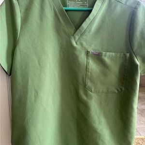 Figs Kids Olive V-Neck Tee